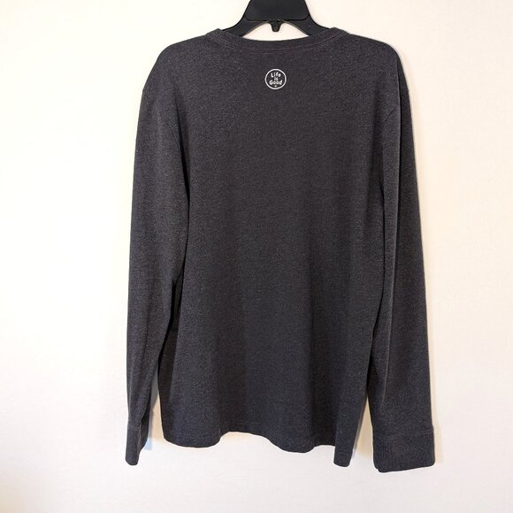 LIFE‎ IS GOOD Crusher T Shirt Men's L Classic Gray Beer Holly Graphic Pullover - Picture 3 of 13